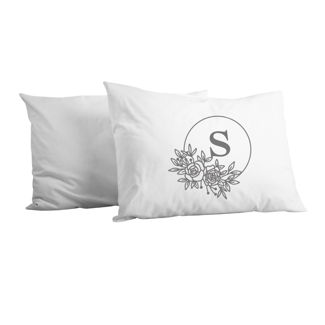 Pillowcase - Floral Monogram